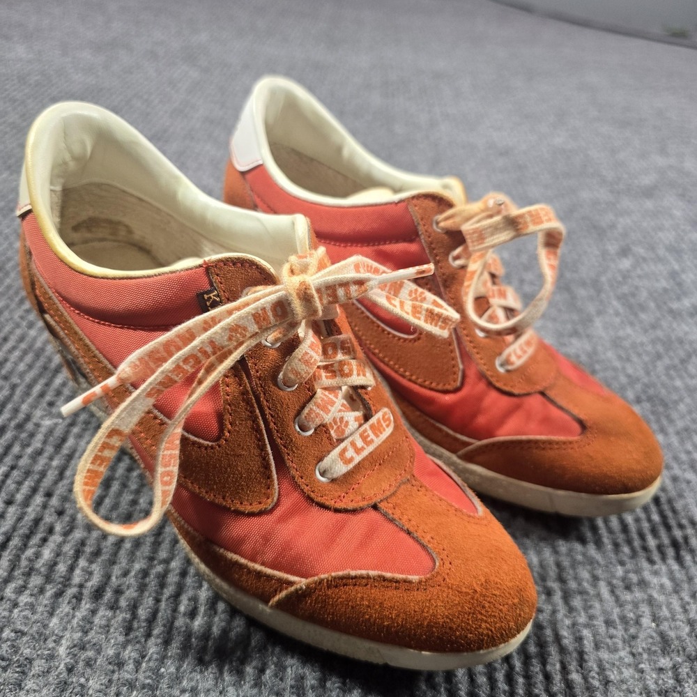 Vintage Clemson Tigers Kelme Shoes Womens 7 EU 37 38 Orange Suede Athletic Spain